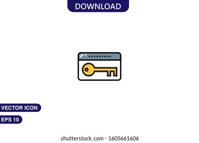 Room key icon in trendy flat style isolated on white background vector illustration
