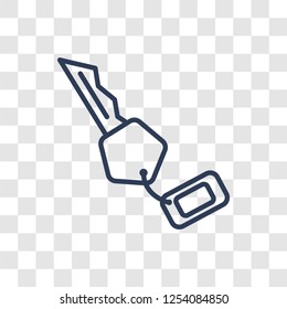 Room key icon. Trendy linear Room key logo concept on transparent background from Hotel and Restaurant collection