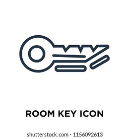 Room key icon vector isolated on white background, Room key transparent sign , thin symbols or lined elements in outline style