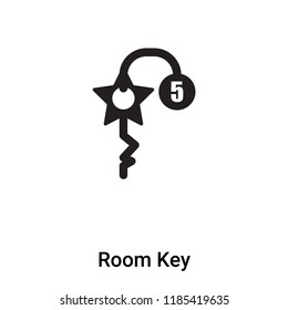 Room Key icon vector isolated on white background, logo concept of Room Key sign on transparent background, filled black symbol