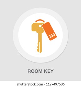 Room Key Icon - Vector Key Symbol. Protection And Security Sign - Vector Lock Symbol