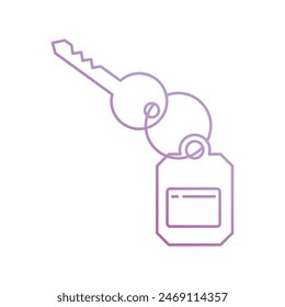 Icono de llave de habitación con fondo blanco Vector ilustración de stock