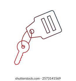 room key icon with white background vector stock illustration