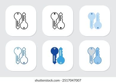 Iconos clave de la habitación con varios estilos de diseño