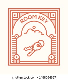 ROOM KEY AND ILLUSTRATION ICON CONCEPT