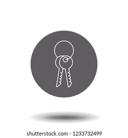 Room key line icon. Lock, access, apartment, trinket.Hotel concept. Vector illustration can be used for topics like security, mortgage, travelling