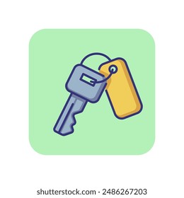 Room key line icon. Lock, access, apartment, trinket. Hotel concept. Vector illustration can be used for topics like security, mortgage, travelling