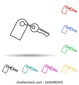 room key multi color style icon. Simple thin line, outline vector of hotel icons for ui and ux, website or mobile application