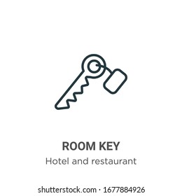 Vektorillustration des Zimmerschlüssels Leuchtende schwarze Zimmerschlüssel-Symbol, einfache flache Vektorillustration-Elementgrafik aus bearbeitbarem Hotelkonzept einzeln auf weißem Hintergrund