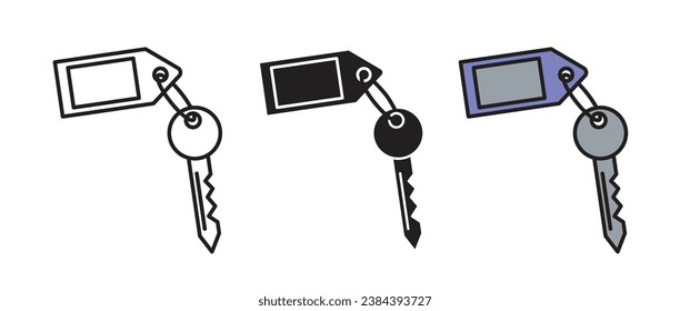 Room key thin line vector icon.eps illustration