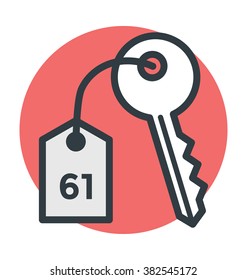 Room Key Vector Icon