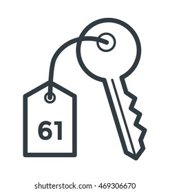 Room Key Vector Icon