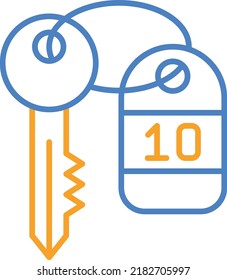 Room Key vector icon. Can be used for printing, mobile and web applications.