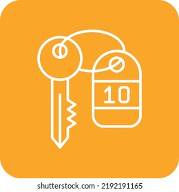 Icono vectorial de la clave de la habitación. Se puede usar para imprimir, móviles y aplicaciones web.