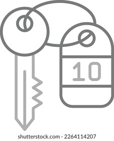 Room Key vector icon. Can be used for printing, mobile and web applications.