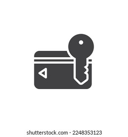 Room key vector icon. filled flat sign for mobile concept and web design. glyph icon. Symbol, logo illustration. Vector graphics