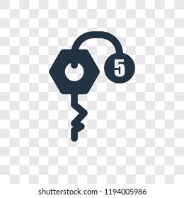 Room key vector icon isolated on transparent background, Room key transparency logo concept