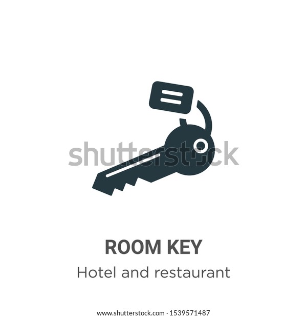 Room key vector icon on\
white background. Flat vector room key icon symbol sign from modern\
hotel and restaurant collection for mobile concept and web apps\
design.