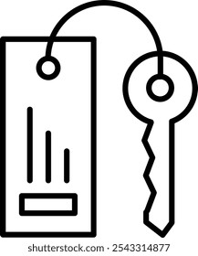 Room Key Vector Illustration Detailed Icon
