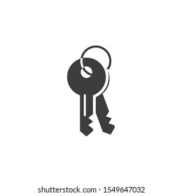 Room Key vector illustration. Glyph style icon