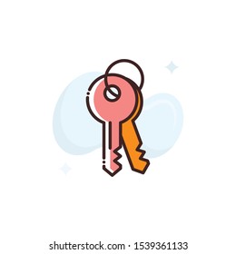 Room Key vector illustration. Outline filled Travel & Tourism icons.