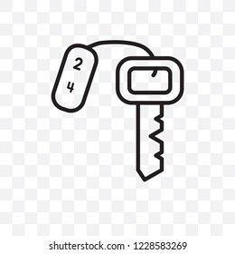 Room key vector linear icon isolated on transparent background, Room key transparency concept can be used for web and mobile