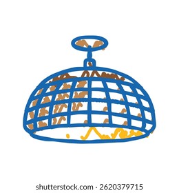 room lamp ceiling doodle icon sketch vector. room lamp ceiling sign. isolated symbol illustration