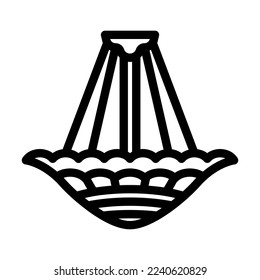 vector de icono de la línea de techo de la lámpara de sala. señal de techo de la lámpara de la habitación. símbolo de contorno aislado ilustración negra