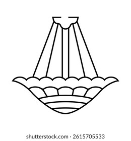room lamp ceiling line icon vector. room lamp ceiling sign. isolated contour symbol black illustration