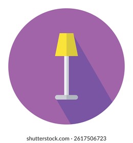 Room lamp flat icon vector illustration, indoor lamp, home furniture, room decoration symbol vector design illustration. 
