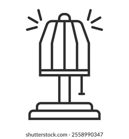Room lamp icon, Hotel service symbol outline icon, editable vector illustration and transparent graphic element. Isolated on white background