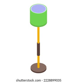 Icono de lámpara de habitación vector isométrico. Mobiliario en el suelo. Luz del hogar