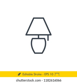 Room Lamp Icon / Vector - In Line / Stroke Design