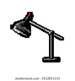 Tischlampe Tischspiel Pixel Art Retro-Vektorgrafik. Bitraum-Lampentisch. alte Vintage-Illustration