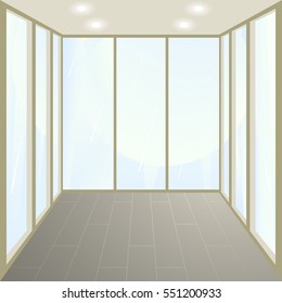 room with large windows,empty room,showcase