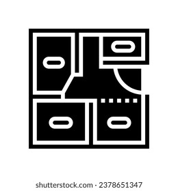 room layout planning interior designer glyph icon vector. room layout planning interior designer sign. isolated symbol illustration