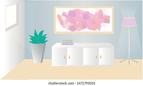 Room in light colors for background. vector.
minimalist atmosphere.
