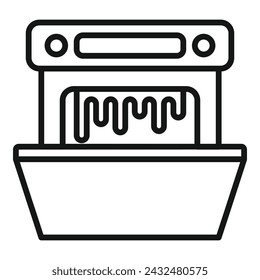 Room machine dishwasher icon outline vector. Broken appliance. Service tap