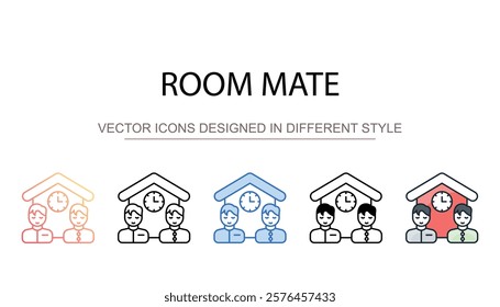 Room Mate icon design with white background stock illustration