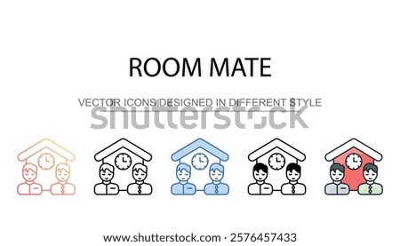 Room Mate icon design with white background stock illustration