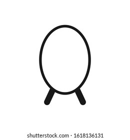 Room mirror, interior glass vector icon
