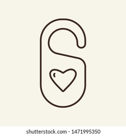 Room for newly married line icon. Wedding night, just married, honeymoon. Wedding concept. Vector illustration can be used for topics like marriage, family, love, relations