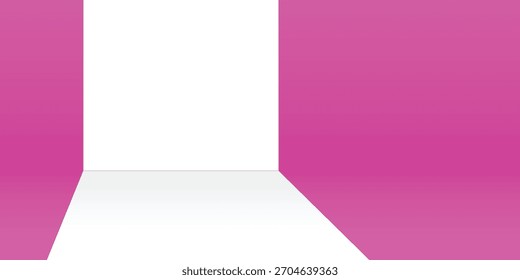 Room Pink White Rectangles Gradient Clean Interior Background Use shows smooth walls and floor with a minimalist aesthetic appealing to creatives and designers