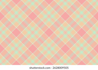 Room plaid fabric texture, african check vector seamless. Oriental background pattern textile tartan in light and orange colors palette.