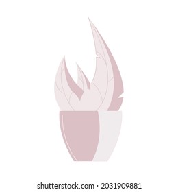 Room plant in pot flat icon in white color vector illustration