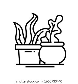 Room plants line icon, concept sign, outline vector illustration, linear symbol.