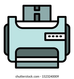 Room printer icon. Outline room printer vector icon for web design isolated on white background