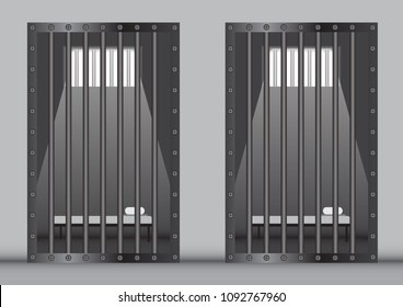 Room In Prison With Prison Bar.vector Illustration Eps.10