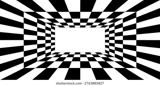 Room projection grid in futuristic 3d style. Outline futuristic grid background, room projection. Wireframe grid template in perspective view