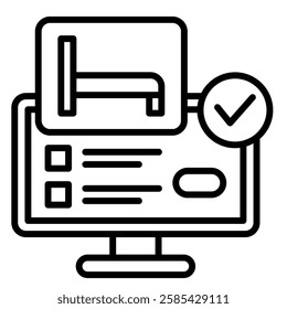 Room Reservation icon line vector illustration